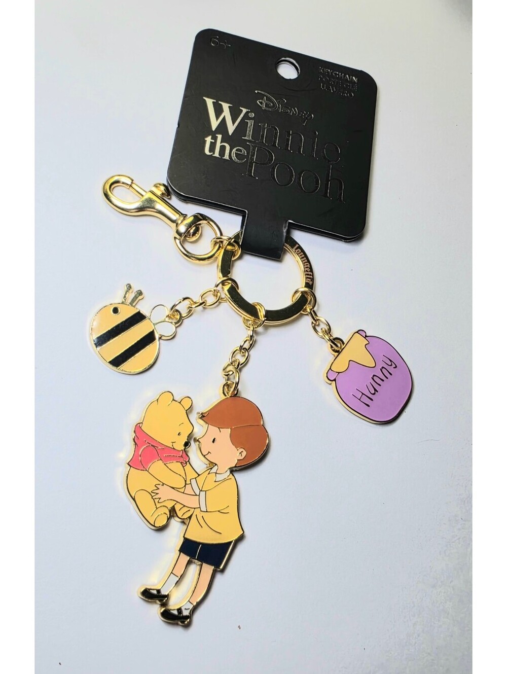 Disney Loungefly Winnie the Pooh Christopher Robin Bee & Hunny Pot Keychain NWT